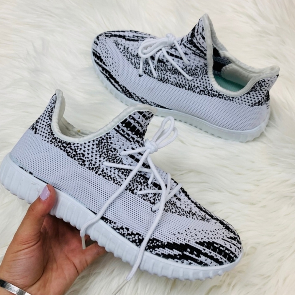 Womens White Knit Sneakers